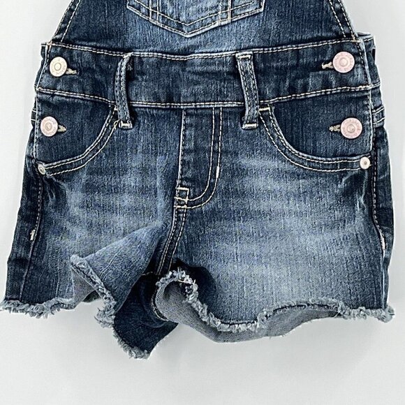 Jordache Bib Overall Shorts Blue Denim Girls Size XS 4-5 Summer - Picture 4 of 11